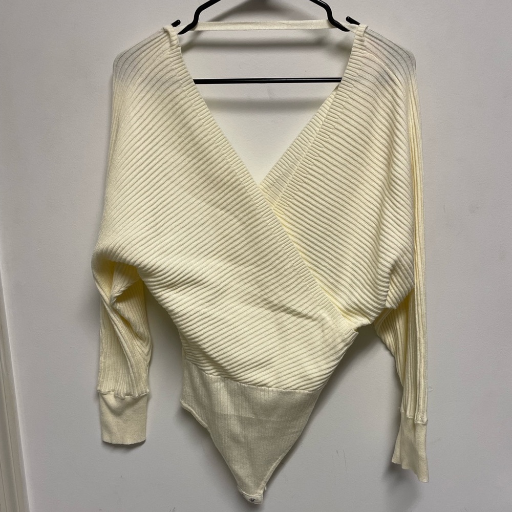Wrap Front Sweater Bodysuit